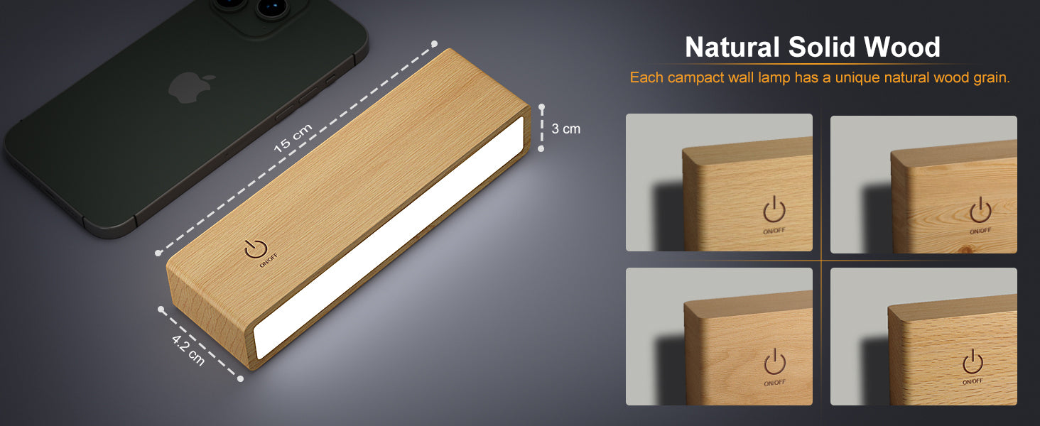 Wood Wireless Wall Lights