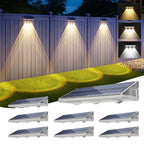 YiLaie  8 pcs Solar Fence Lights for Outdoor（ 3000K/4500K/6500K ）