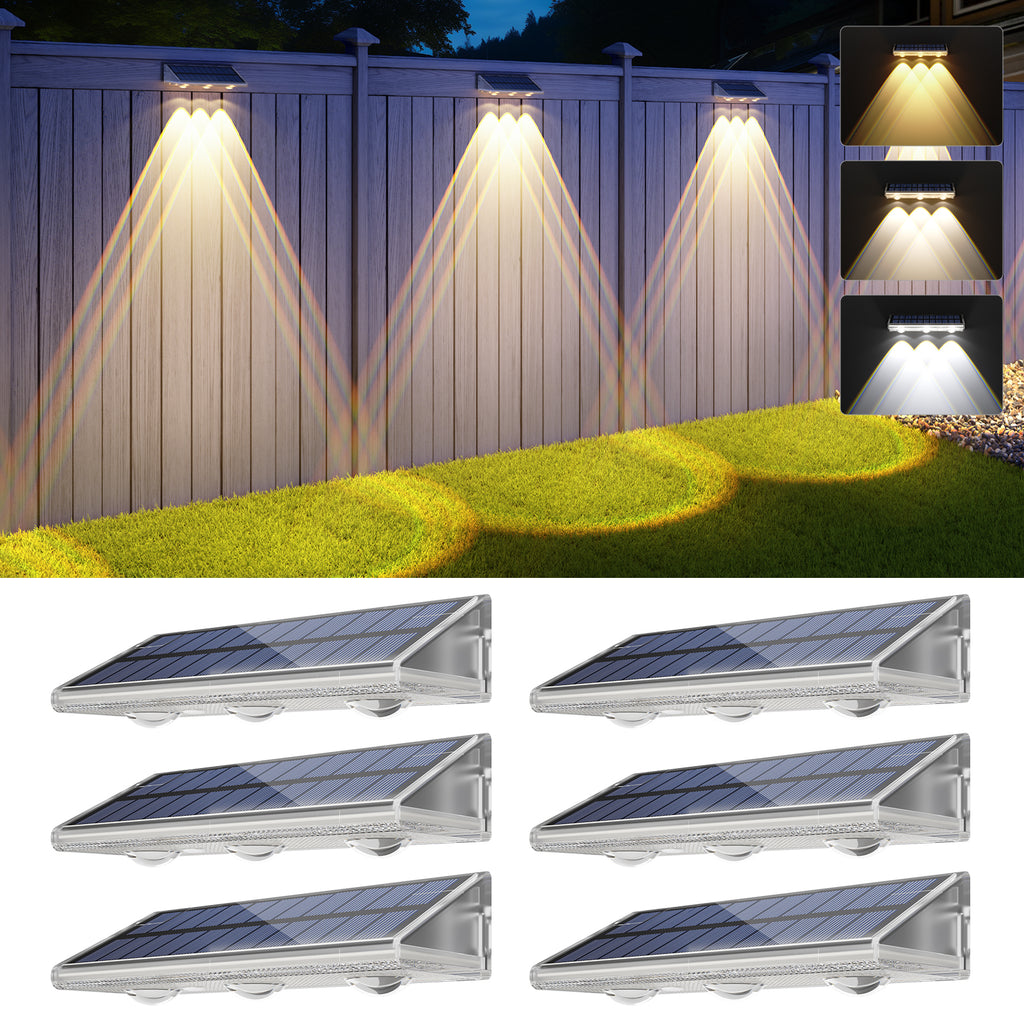 YiLaie Lampes de clôture solaires pour l'extérieur (3000K/4500K/6500K)