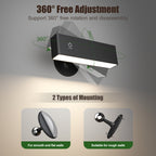 YiLaie Black Rechargeable LED Wall Lamp Magnetic 360° Rotatable Touch Dimmable