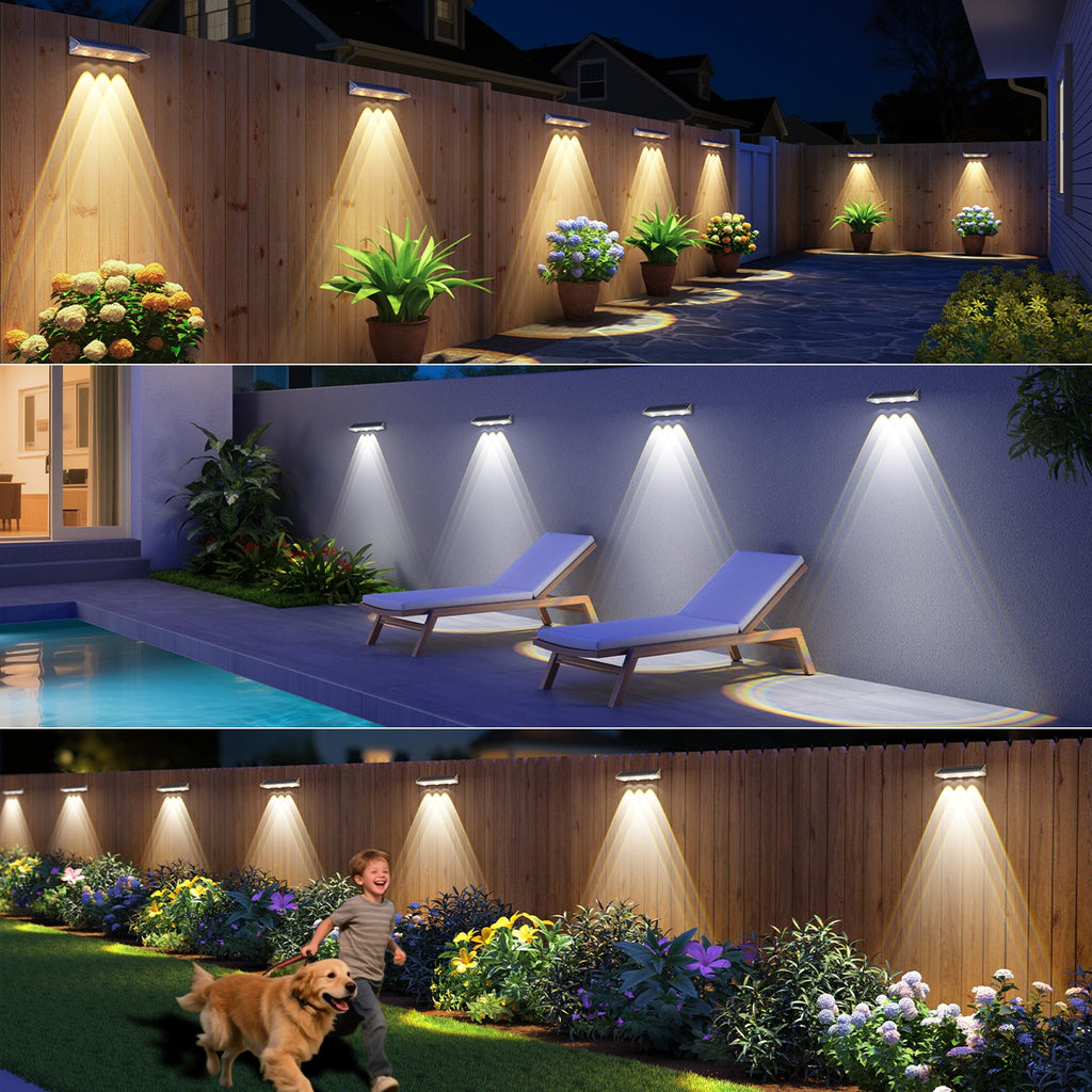 YiLaie Solar Fence Lights for Outdoor（ 3000K/4500K/6500K ）