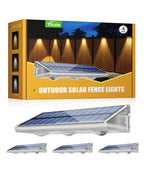 YiLaie  4 pcs Solar Fence Lights for Outdoor（ 3000K/4500K/6500K ）