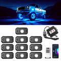 YiLaie X-Type RGB Rock Lights, 10 Pods,App&RF Remote for Truck ATV UTV