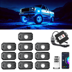 YiLaie X-Type RGB Rock Lights, 10 Pods,App&RF Remote for Truck ATV UTV