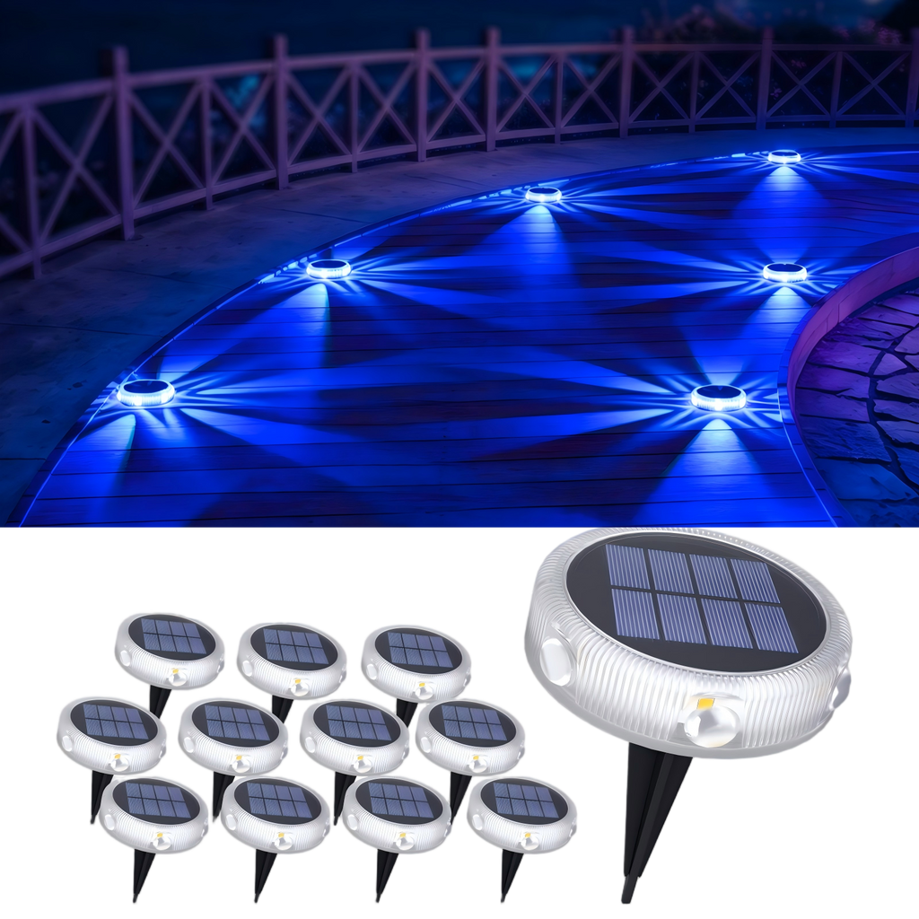 YiLaie 12pcs Blue  Solar In-Ground Lights