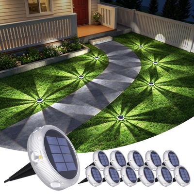 YiLaie 12pcs Cold White Solar In-Ground Lights