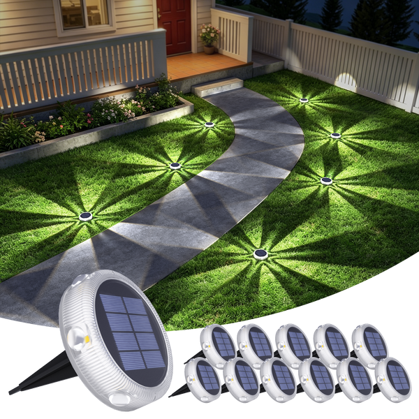 YiLaie 12pcs Cold White Solar In-Ground Lights