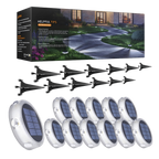 YiLaie 12pcs Cold White Solar In-Ground Lights