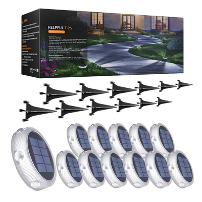 YiLaie 12pcs Cold White Solar In-Ground Lights
