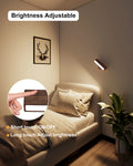 YiLaie  Black Walnut Wood Cordless LED Wall Sconce Rechargeable Touch Control
