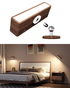 YiLaie  Black Walnut Wood Cordless LED Wall Sconce Rechargeable Touch Control