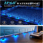 YiLaie Hexagon Blue Solar Outdoor Lights for Dock Pool & Garden Pathway
