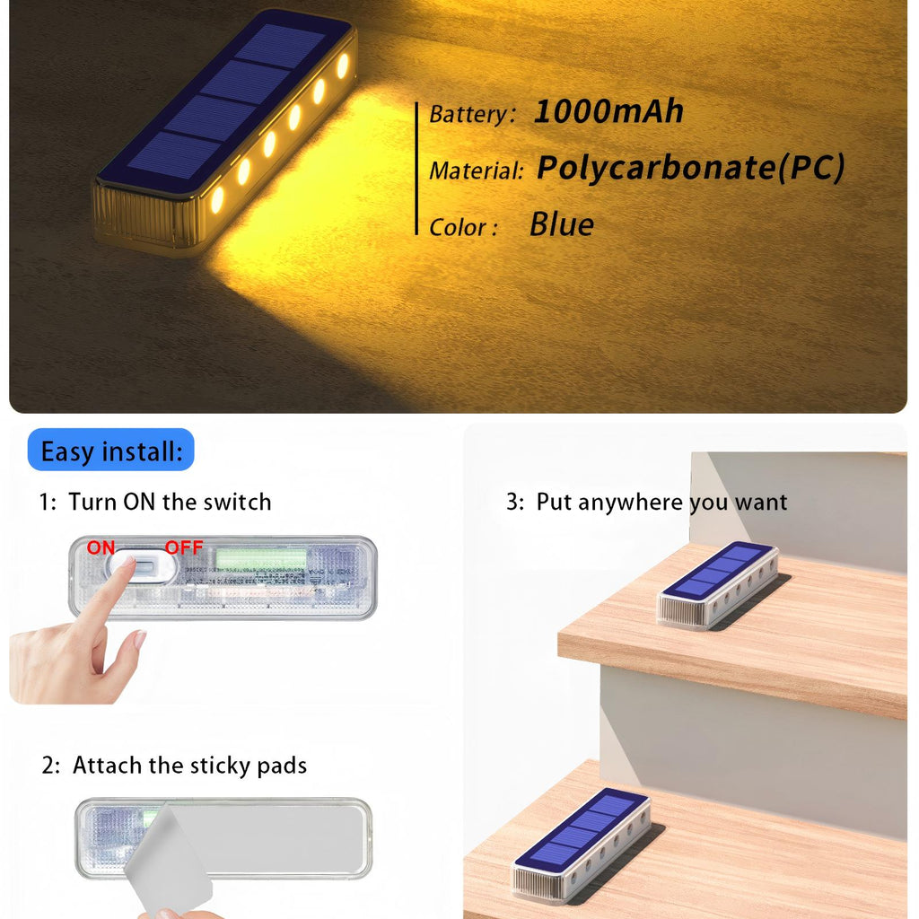 Warm White Solar Outdoor Step Lights easy install 