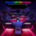 YiLaie  DC 5V ,USB  Car Interior LED Lights, 3 Buttons & Remote Control Music Sync