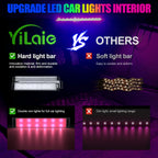 YiLaie  DC 5V ,USB  Car Interior LED Lights, 3 Buttons & Remote Control Music Sync