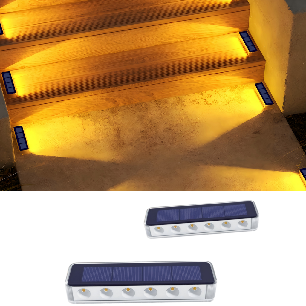 Warm White Solar Outdoor Step Lights 2 packs