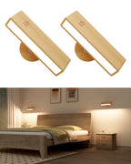 YiLaie Beechwood Cordless LED Wall Sconce Rechargeable Touch Control