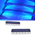 YiLaie Blue Solar Outdoor Step Lights for Deck Dock & Pathway