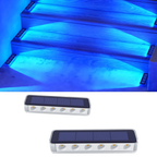 YiLaie Blue Solar Outdoor Step Lights for Deck Dock & Pathway