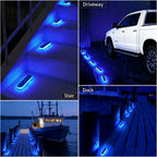 YiLaie Blue Light Long Strip Solar Outdoor Lights for Deck