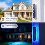 YiLaie Blue Light Long Strip Solar Outdoor Lights for Deck
