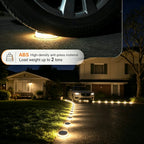 YiLaie Round Warm White Solar Outdoor Garden Pathway Deck Lights