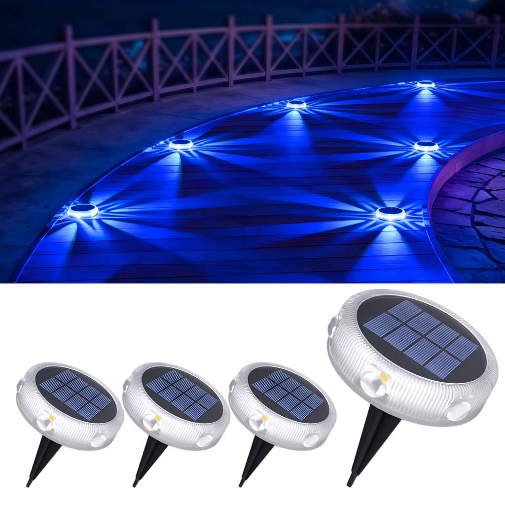 YiLaie 4pcs Blue Solar In-Ground Lights