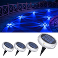 YiLaie 4pcs Blue Solar In-Ground Lights