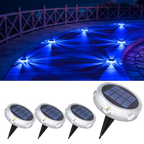 YiLaie 4pcs Blue Solar In-Ground Lights