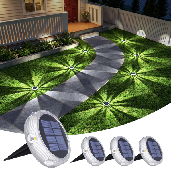 YiLaie 4pcs Cold White Solar In-Ground Lights