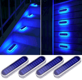 YiLaie Blue Light Long Strip Solar Outdoor Lights for Deck