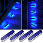 YiLaie Blue Light Long Strip Solar Outdoor Lights for Deck