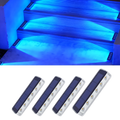 YiLaie 4 pcs Blue Solar Outdoor Step Lights for Deck Dock & Pathway