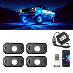 YiLaie X-Type RGB Rock Lights Kit,4 Pods Underglow,App&RF Remote for Truck ATV UTV