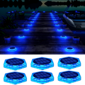 YiLaie Hexagon Blue Solar Outdoor Lights for Dock Pool & Garden Pathway