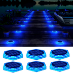 YiLaie Hexagon Blue Solar Outdoor Lights for Dock Pool & Garden Pathway