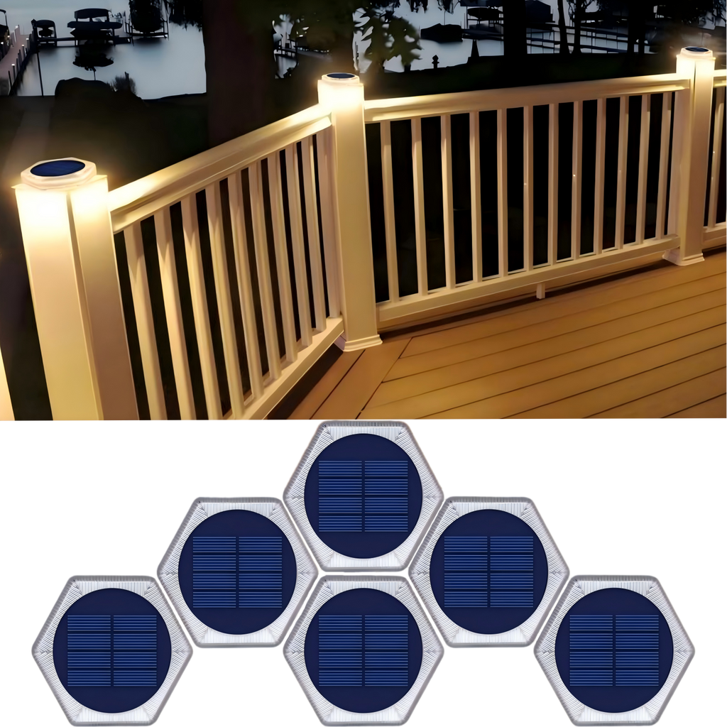 YiLaie 6 pcs Hexagon Warm White Solar Outdoor Lights