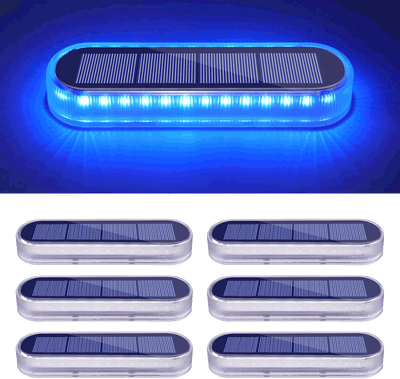 YiLaie Blue Light Long Strip Solar Outdoor Lights for Deck