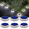 YiLaie Beveled Round White Solar Deck Lights Waterproof Outdoor Pathway Driveway Dock