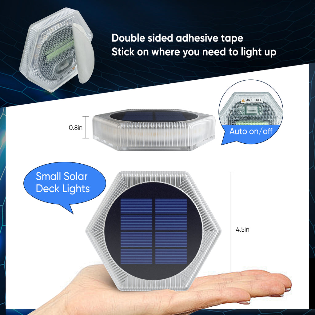 YiLaie Hexagon Blue Solar Outdoor Lights for Dock Pool & Garden Pathway