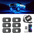 YiLaie X-Type RGB Rock Lights Kit,6 Pods Underglow,App&RF Remote for Truck ATV UTV