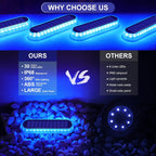 YiLaie Blue Light Long Strip Solar Outdoor Lights for Deck