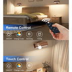 YiLaie Black Walnut LED Wall Sconce 3 Color Temp Rechargeable with Remote
