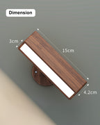 YiLaie Black Walnut LED Wall Sconce 3 Color Temp Rechargeable with Remote
