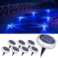 YiLaie 8pcs Blue White Solar In-Ground Lights