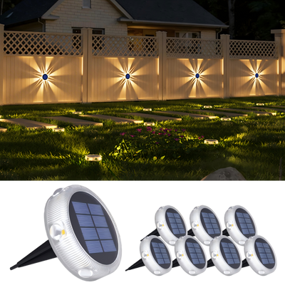 YiLaie 8pcs Warm White Solar In-Ground Lights