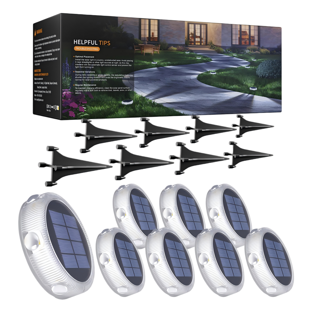 YiLaie 8pcs Cold White Solar In-Ground Lights