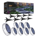 YiLaie 8pcs Cold White Solar In-Ground Lights