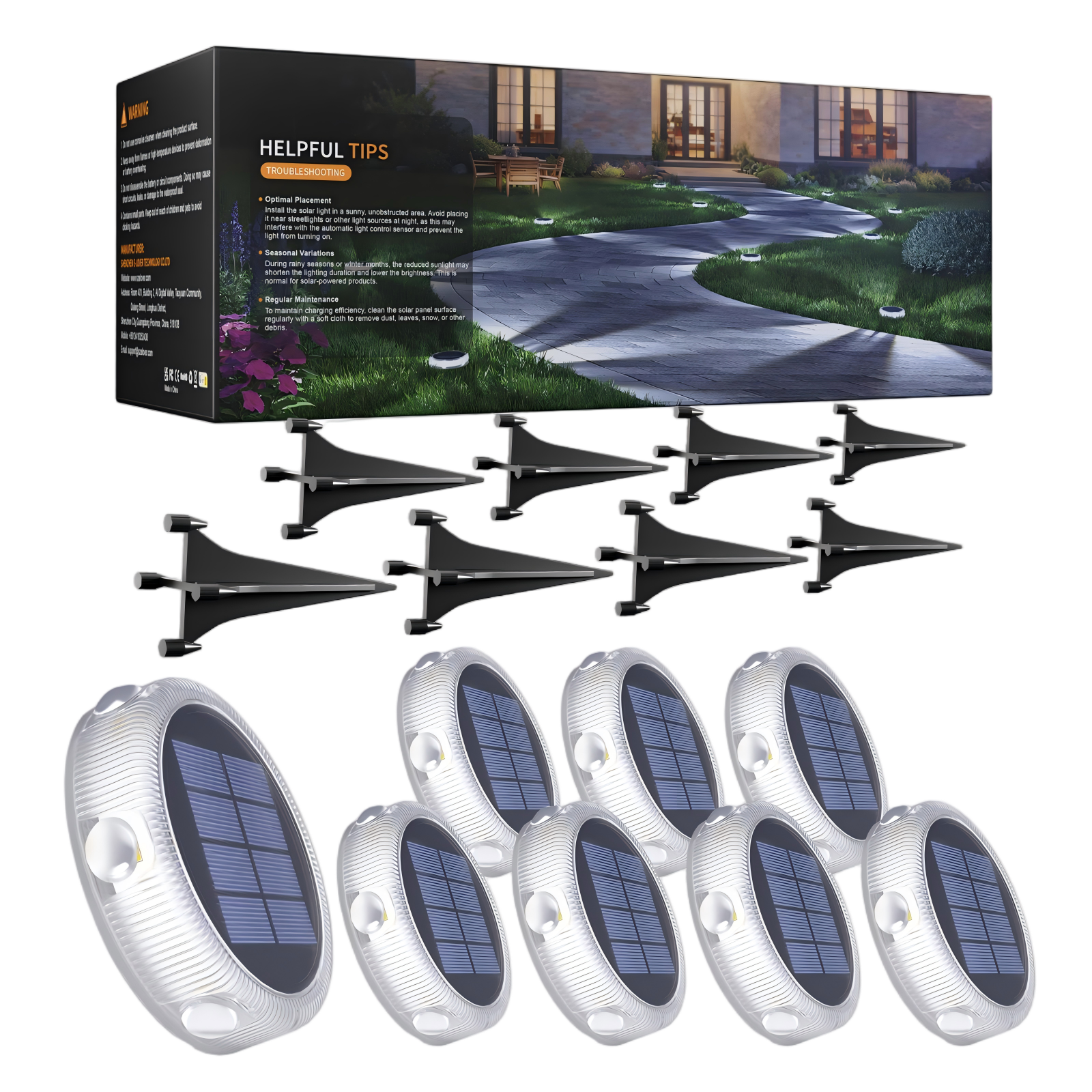 YiLaie 8pcs Cold White Solar In-Ground Lights