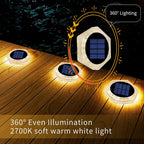 YiLaie Hexagon Warm White Solar Outdoor Lights for Deck & Driveway